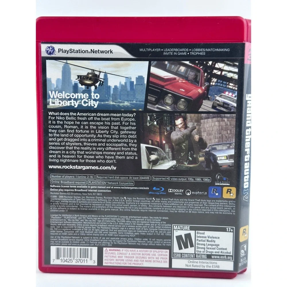 Grand Theft Auto‎ IV (4) PS3 Playstation 3 Greatest Hits Game Complete + Map CIB